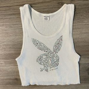 Playboy Rhinestone Tank
